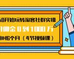 从0开始玩转淘客社群实操:月佣金0到1000万用时6个月(4节视频课)天风资源网,提供全网火热网站资源、培训资料、课程、创业教程天风资源网