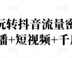 2022玩转抖音流量密码，(直播+短视频+千川)天风资源网，提供全网火热网站资源、培训资料、课程、创业教程天风资源网