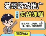 猫哥·游戏推广实战课程，单视频收益达6位数，从0到1成为优质游戏达人天风资源网，提供全网火热网站资源、培训资料、课程、创业教程天风资源网