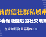 玩转微信社群私域带货，学会就能赚钱的社交电商，在家兼职副业再挣8000+天风资源网，提供全网火热网站资源、培训资料、课程、创业教程天风资源网