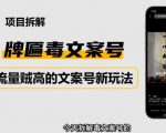 2023抖音快手毒文案新玩法，牌匾文案号，起号快易变现天风资源网，提供全网火热网站资源、培训资料、课程、创业教程天风资源网
