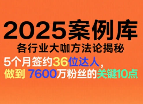 2025案例库，收录各行业大咖的方法论，各行业大咖方法论揭秘天风资源网，提供全网火热网站资源、培训资料、课程、创业教程天风资源网