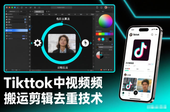 Tiktok中视频纯搬运剪辑去重技术，外来技术，自行测试天风资源网，提供全网火热网站资源、培训资料、课程、创业教程天风资源网