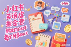小红书英语虚拟资料掘金营,纯AI操作,解放你的双手,每个月多挣几K天风资源网,提供全网火热网站资源、培训资料、课程、创业教程天风资源网