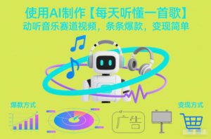 使用AI制作【每天听懂一首歌】动听音乐赛道视频，条条爆款，变现简单天风资源网，提供全网火热网站资源、培训资料、课程、创业教程天风资源网