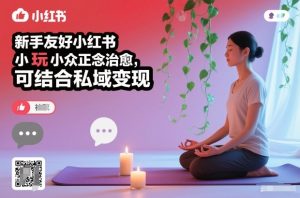 新手友好小红书小众正念治愈，玩法简单，可结合私域变现天风资源网，提供全网火热网站资源、培训资料、课程、创业教程天风资源网