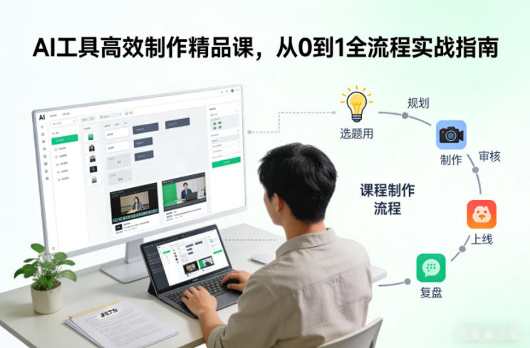 AI工具高效制作精品课，从0到1全流程实战指南天风资源网，提供全网火热网站资源、培训资料、课程、创业教程、虚拟资料、电商网站天风资源网