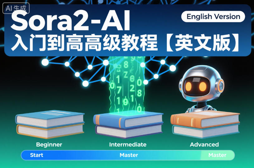 Sora2-AI入门到高级教程【英文版】天风资源网，提供全网火热网站资源、培训资料、课程、创业教程天风资源网