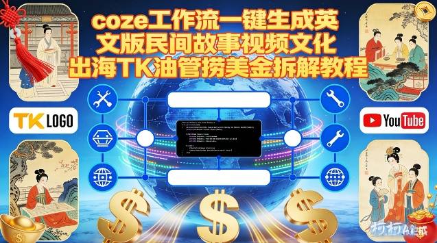 Coze扣子工作流一键生成英文版民间故事视频，文化出海TK油管捞美金拆解教程-天风资源网