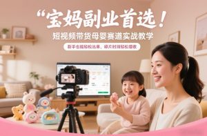 宝妈副业首选!短视频带货母婴赛道实战教学,新手也能轻松出单,碎片时间轻松增收-天风资源网