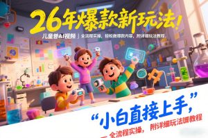 26年爆款新玩法，儿童科普AI视频，全流程实操，轻松做爆款内容，小白直接上手，附详细玩法教程-天风资源网
