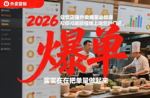 2026餐饮店铺外卖商家必修课,帮你彻底搞懂线上运营的门道,实实在在把单量做起来-天风资源网