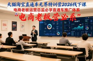 天猫淘宝直通车无界特训营2026线下课,电商老板运营总监必学直通车推广体系-天风资源网