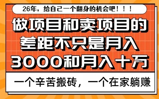 为什么卖项目能轻松月入10个W，而做项目却真正賺不到什么钱？原因竟然是这个！【揭秘】-天风资源网