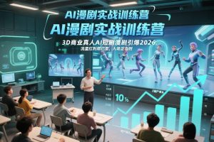 AI漫剧实战训练营,3D商业真人AI短剧漫剧引爆2026,流量红利期已至,入场正当时-天风资源网