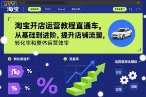 淘宝开店运营教程直通车，从基础到进阶，提升店铺流量，转化率和整体运营效率（更新26年1月）-天风资源网