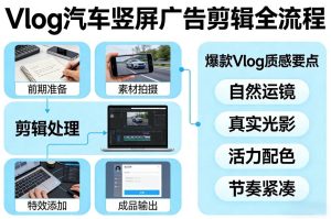 Vlog感觉汽车竖屏广告剪辑脚本全流程，拿捏爆款Vlog质感-天风资源网