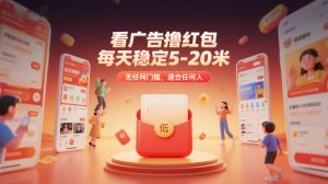 看广告撸红包,每天稳定5-20米,无任何门槛,适合任何人-天风资源网