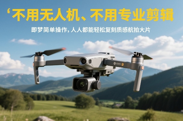 不用无人机、不用专业剪辑，即梦简单操作，人人都能轻松复刻质感航拍大片-天风资源网