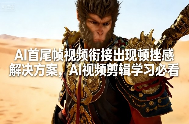 AI首尾帧视频衔接出现顿挫感解决方案，AI视频剪辑学习必看-天风资源网