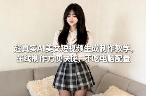 超真实AI美女短视频生成制作教学，在线制作方便快捷，不吃电脑配置，快速起号涨粉-天风资源网