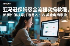 亚马逊保姆级全流程实操教程，新手如何从零打造月入1W美金电商事业-天风资源网