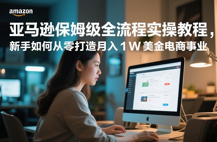 亚马逊保姆级全流程实操教程，新手如何从零打造月入1W美金电商事业-天风资源网