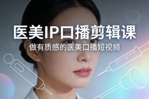 医美IP口播剪辑课，做有质感的医美口播短视频-天风资源网