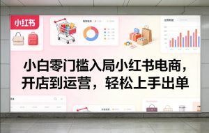 小白零门槛入局小红书电商，开店到运营，轻松上手出单-天风资源网