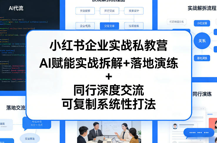 小红书企业实战私教营，AI赋能实战拆解+落地演练+同行深度交流，可复制系统性打法-天风资源网