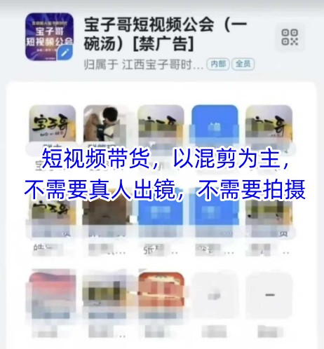 宝子哥头部团队短视频带货，以混剪为主，不需要真人出镜，不需要拍摄【更新26年3月】-天风资源网