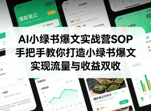 AI小绿书爆文实战营SOP，手把手教你打造小绿书爆文，实现流量与收益双收-天风资源网