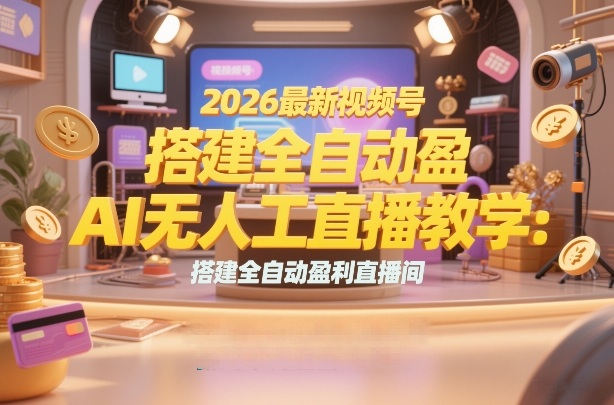 2026最新视频号AI无人直播教学：搭建全自动盈利直播间，低成本开启副业变现-天风资源网