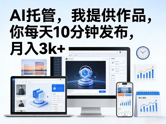 公众号AI托管，我提供作品，你每天10分钟发布，月入3k+【揭秘】-天风资源网