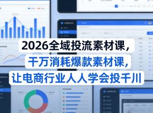 2026全域投流素材课，干万消耗爆款素材课，让电商行业人人学会投千川-天风资源网