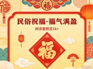 公众号流量主之民俗祝福赛道，选题不愁，结构固定，阅读稳定1w+-天风资源网
