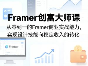 Framer创富大师课，从零到一的Framer商业实战能力，实现设计技能向稳定收入的转化-天风资源网