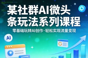 某社群的AI微头条玩法系列课程,零基础玩转AI创作,轻松实现流量变现-天风资源网