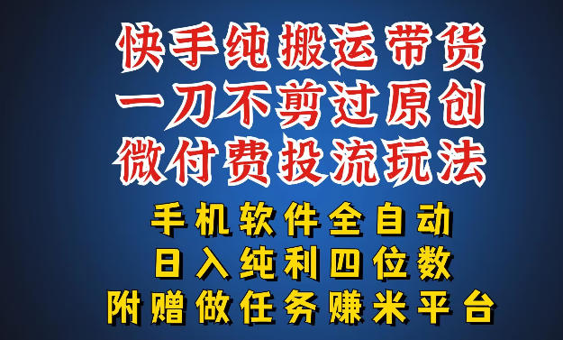 最新黑科技快手搬运带货方法，手机就能操作，轻松带你日入四位数【揭秘】-天风资源网