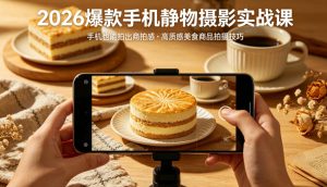 2026爆款手机静物摄影实战课,手机也能拍出商拍感,学会拍出高质感美食商品-天风资源网