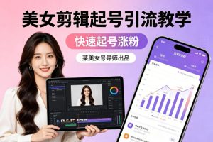 某美女号导师出品：美女剪辑起号引流教学，快速起号涨粉-天风资源网