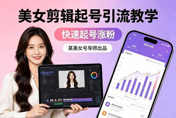 某美女号导师出品：美女剪辑起号引流教学，快速起号涨粉-天风资源网