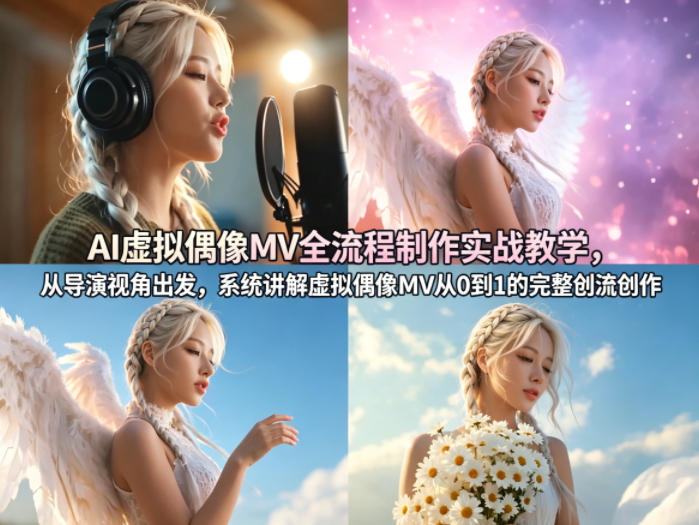 AI虚拟偶像MV全流程制作实战教学，从导演视角出发，系统讲解虚拟偶像MV从0到1的完整创作流程-天风资源网