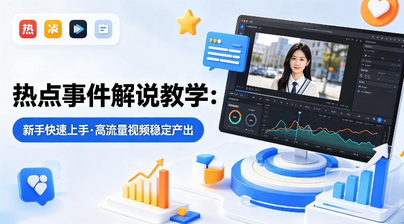 某大V的热点事件解说教学，新手也能快速上手，稳定产出高流量解说视频-天风资源网