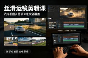 大叔丝滑运镜剪辑课,汽车拍摄+剪辑+特效全覆盖,新手也能拍出电影感-天风资源网