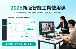 2026新版智能工具使用课，零基础也能学，用AI工具替代复杂操作，高效出片、轻松出圈-天风资源网
