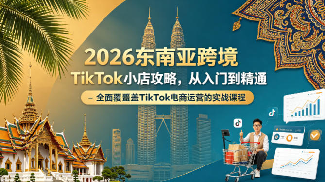 2026东南亚跨境TikTok小店攻略，从入门到精通、全面覆盖TikTok电商运营的实战课程（更新4月）-天风资源网