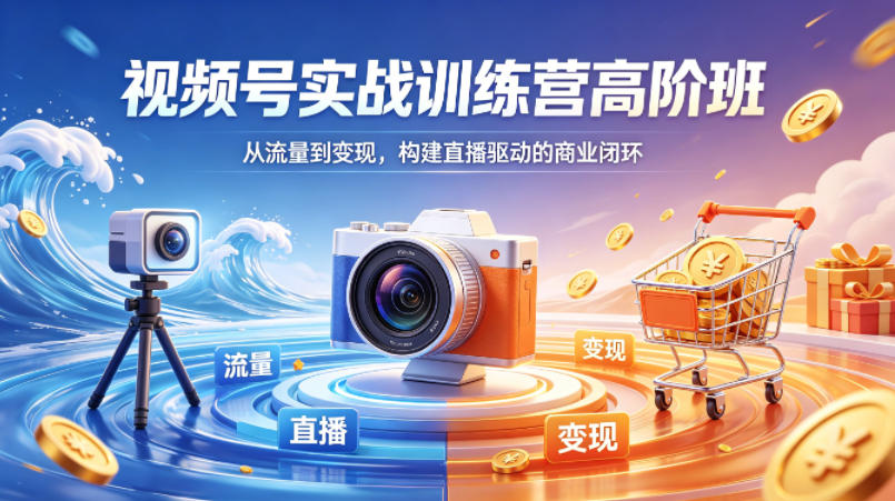 视频号实战训练营高阶班，从流量到变现，构建直播驱动的商业闭环（26年4月）-天风资源网