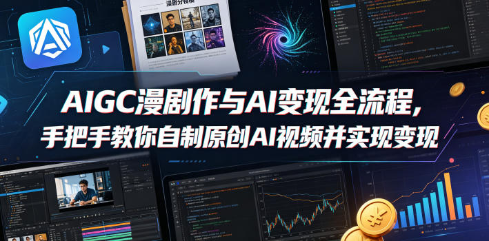 AIGC漫剧创作与AI变现全流程，手把手教你自制原创AI视频并实现变现-天风资源网