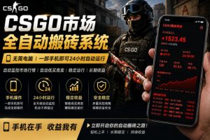 24小时自动监控CS饰品市场，手机即可完成全部操作实现自动搬砖盈利，日入300+【揭秘】-天风资源网
